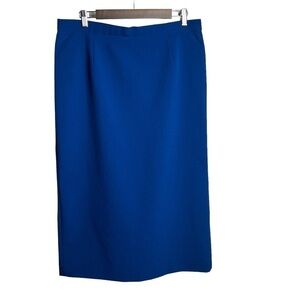 Liz Baker Pencil Skirt Women's 14 Blue No Lining Midi Length Casual Office